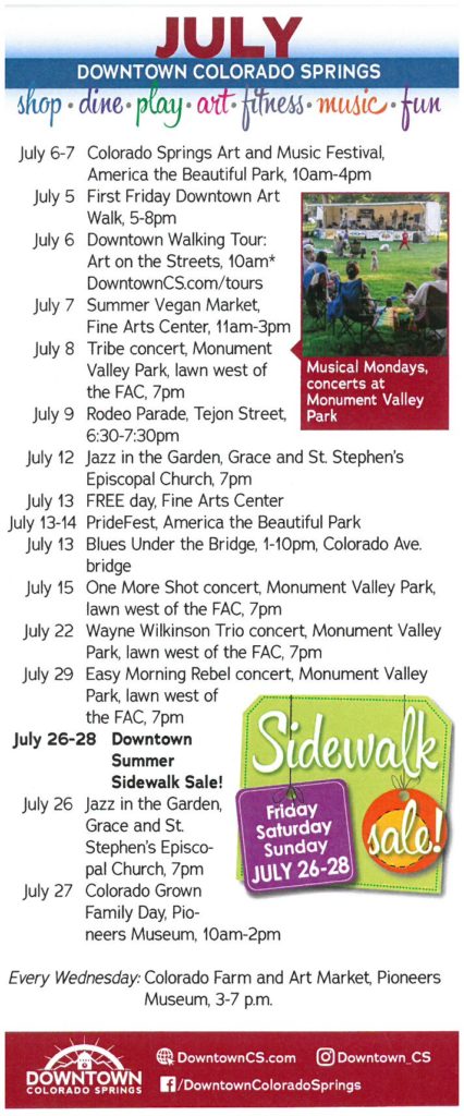 Downtown Colorado Springs Events | July 2019