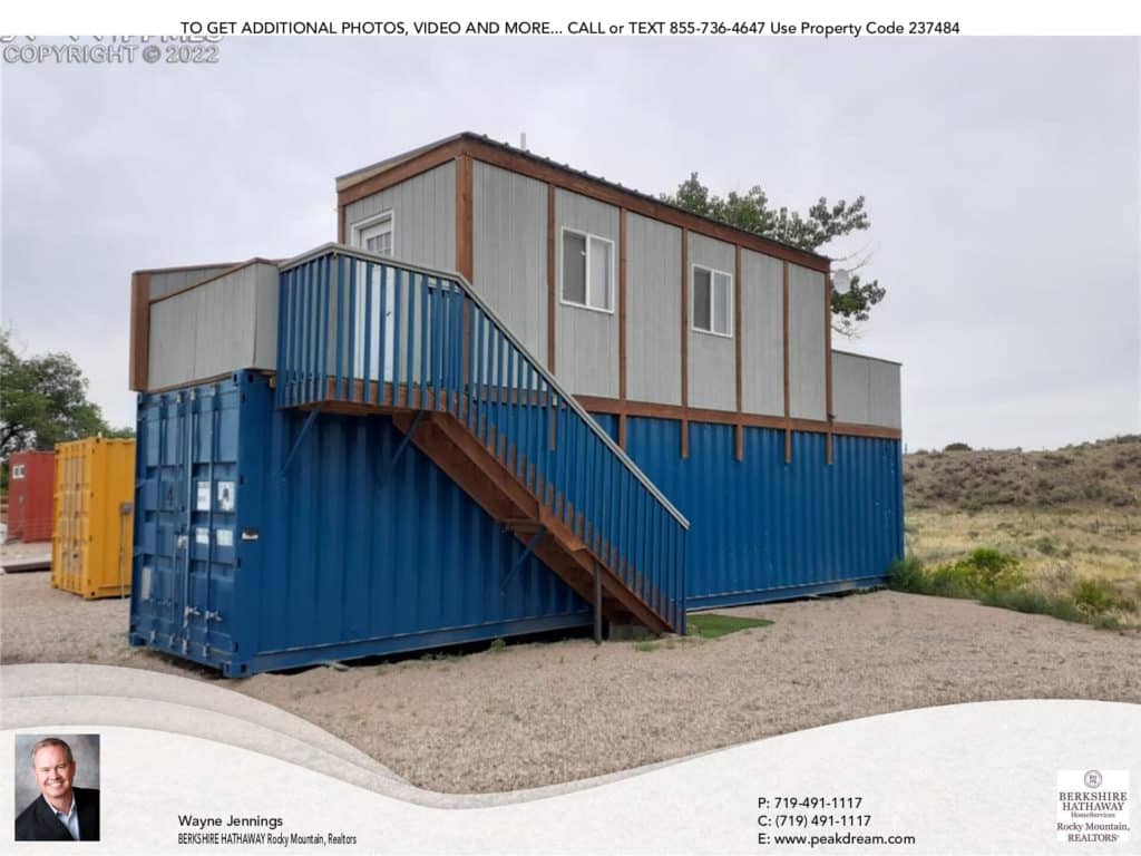Industrial Hotel in Florence, CO includes 3 tiny homes made from shipping containers which sit on 0.5 acre of land.